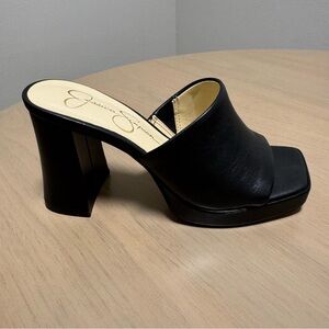Jessica Simpson Black Platform Mules